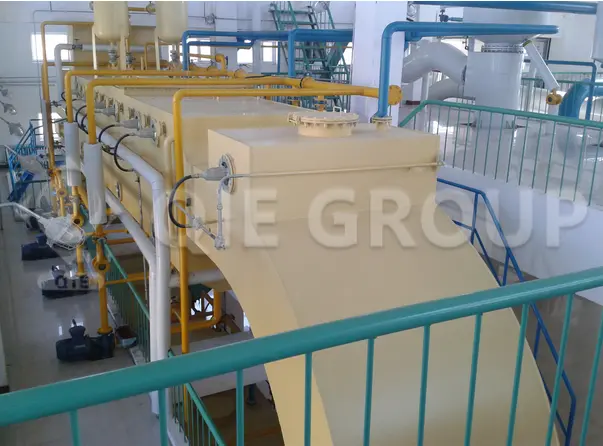 Extractor de aceite comestible para el proceso de extracción por solventes en grandes plantas de aceite