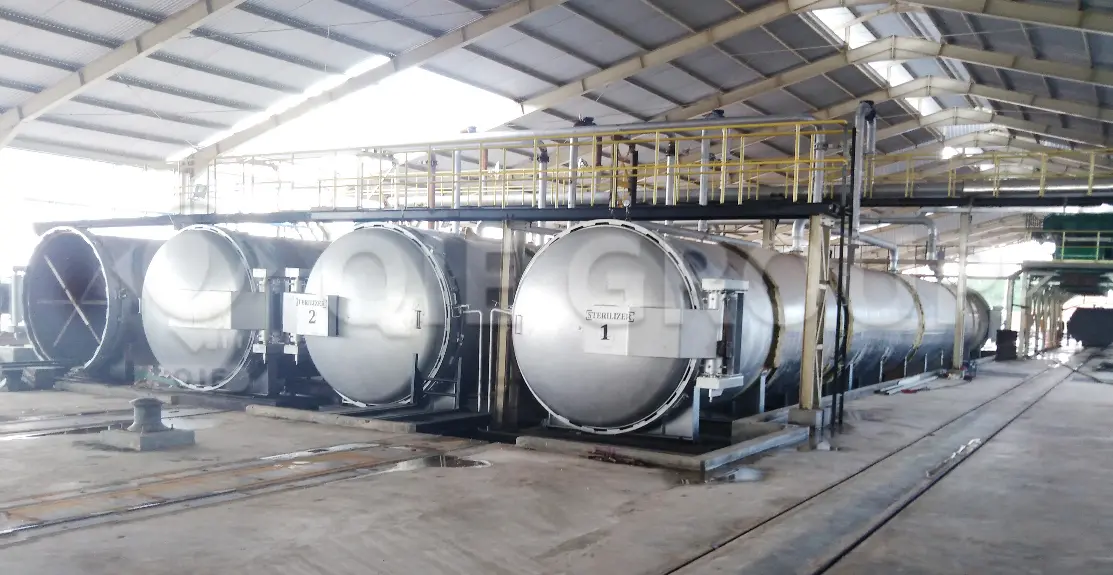 Equipo esterilizador horizontal para el procesamiento de aceite de palma