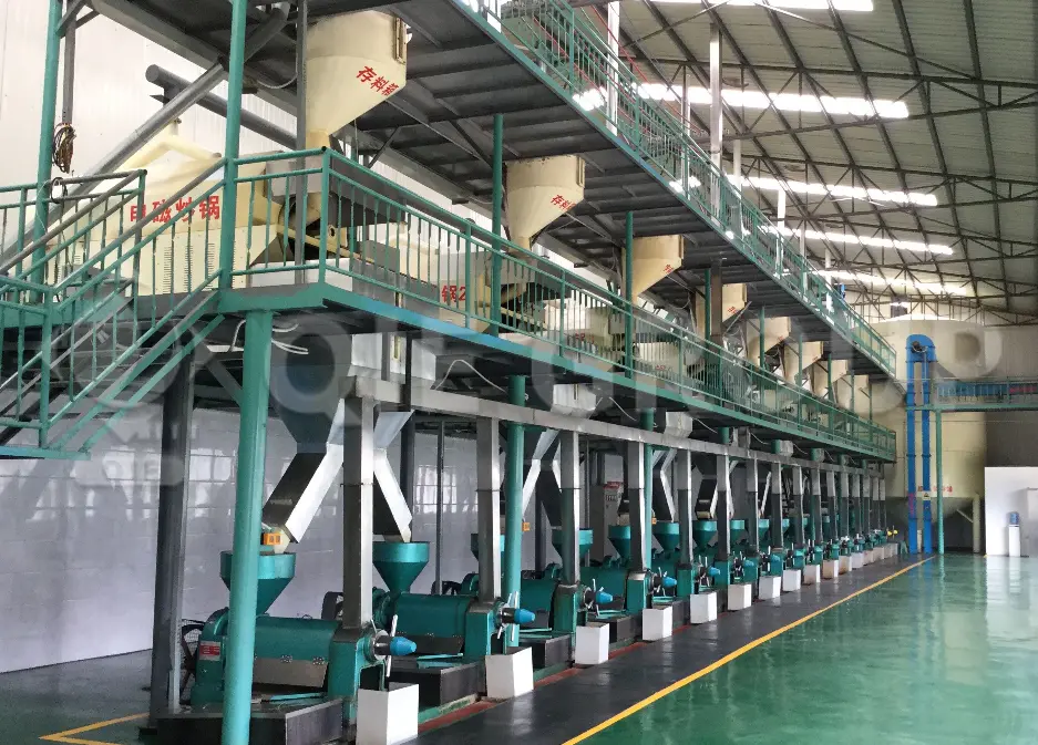 Máquina de prensado de aceite industrial en línea de procesamiento de aceite comestible