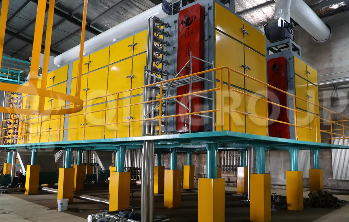 Equipo de extracción por solvente con cadena de arrastre utilizado en plantas de aceite comestible