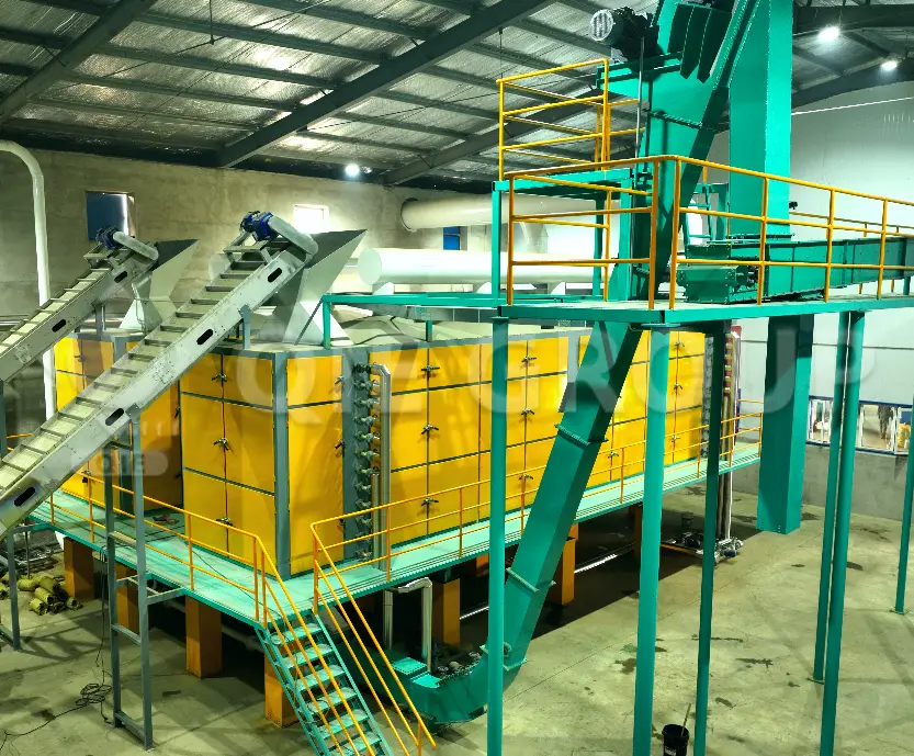 Taller de extracción de aceite comestible por cadena de arrastre para extracción con solventes de alta eficiencia.